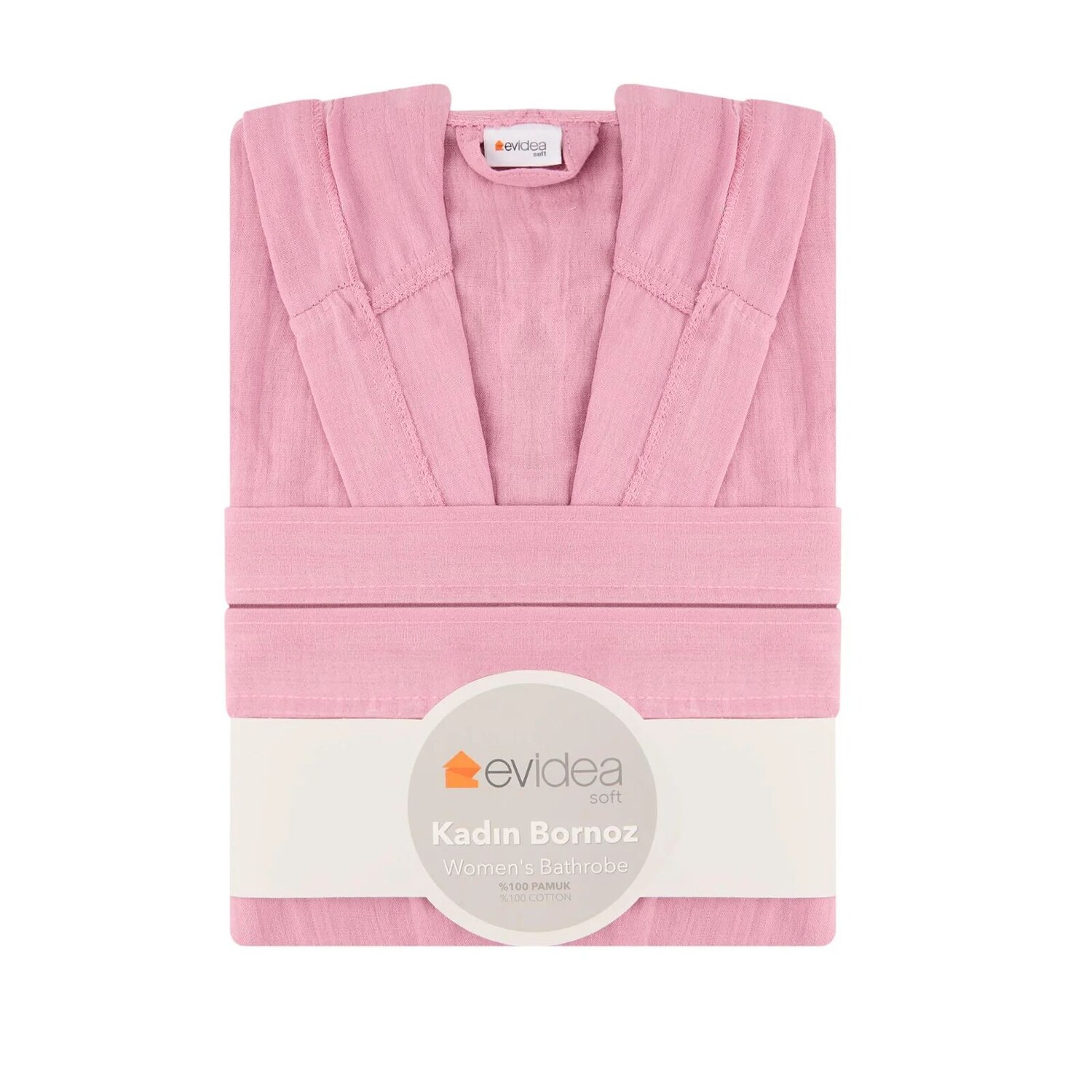 

Мягкий женский муслиновый халат Evidea - Сушеная роза - S / M