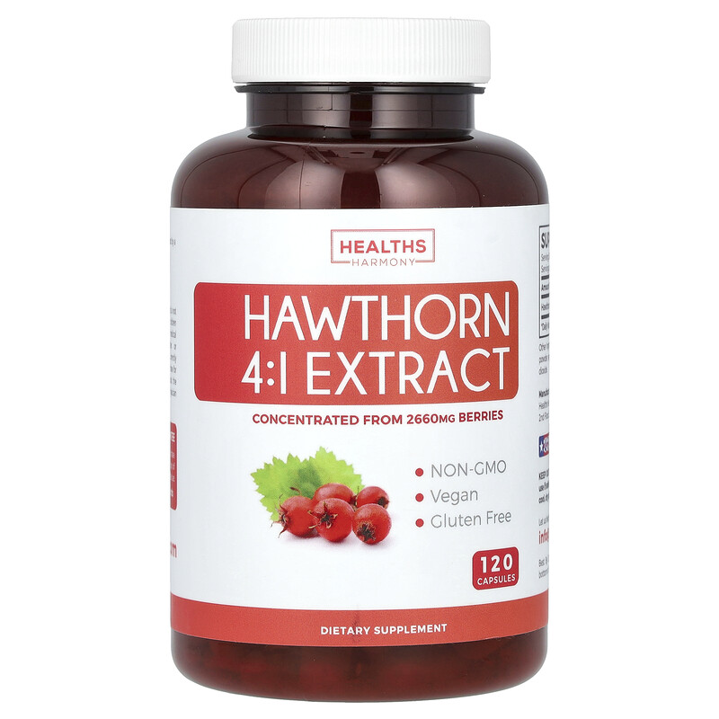 

Healths Harmony, Экстракт боярышника 4: 1, 665 мг, 120 капсул
