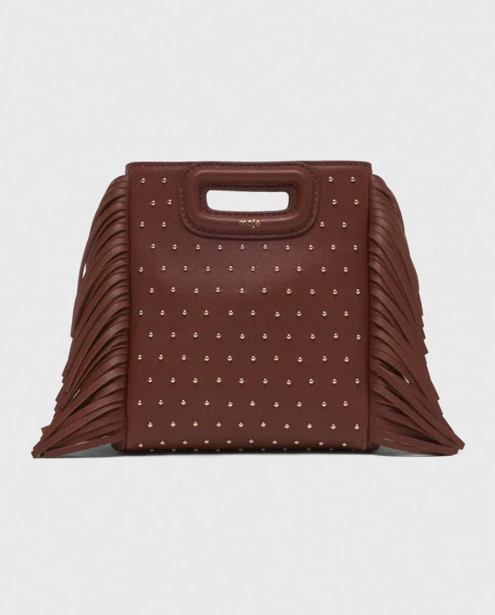 

Мини-сумка Miss M из кожи с заклепками Maje, коричневый