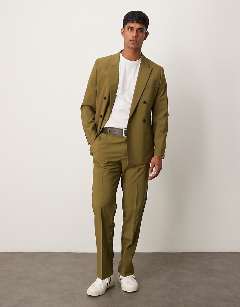 

ASOS DESIGN – оливково-зеленые костюмные брюки прямого кроя