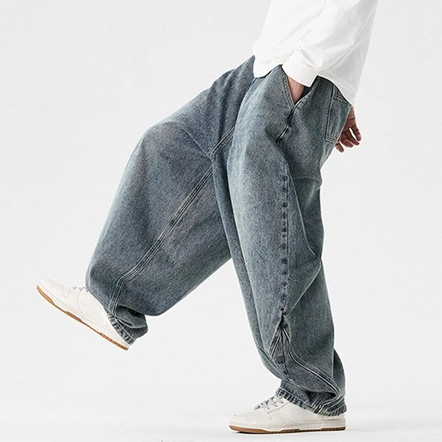 Джинсы свободные Baggy Dark Blue — фото 4