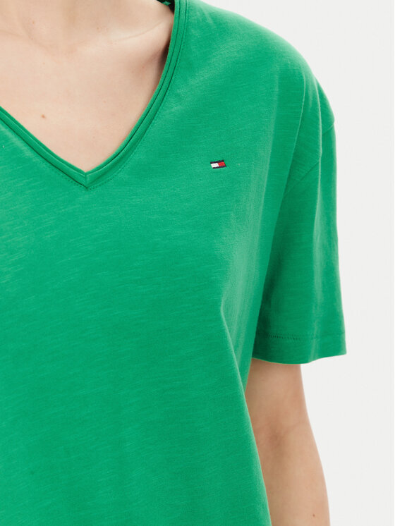 Футболка свободного кроя WW0WW43901 Tommy Hilfiger, зеленый — фото 4