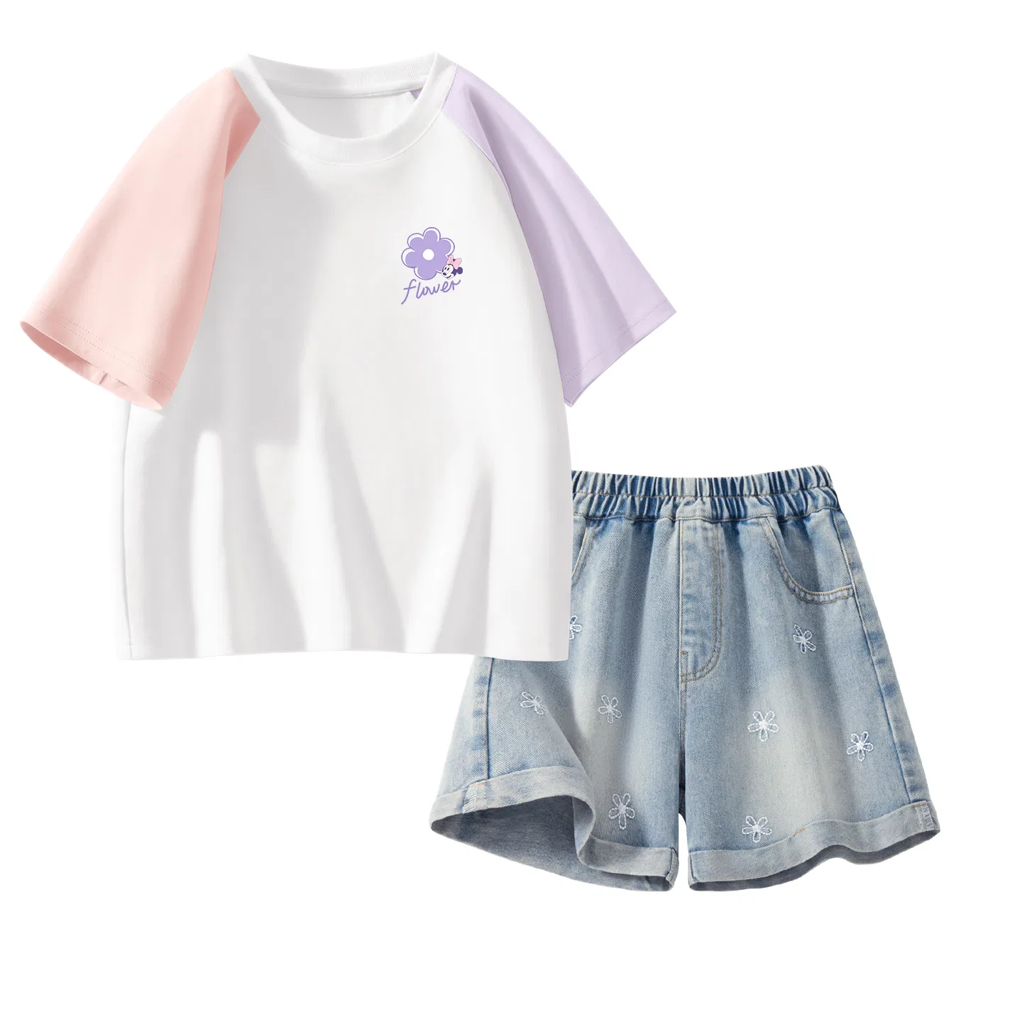 Детский спортивный костюм Disney Kids Casual Sportswear Crew Neck Thin Stretch Breathable, джинсово-синий