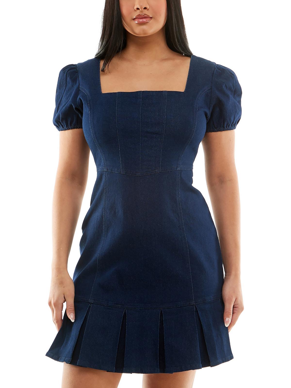 

Короткое облегающее платье из денима для женщин Juniors Planet Gold, цвет day blue