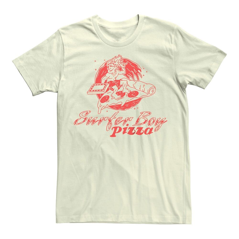 

Мужская футболка с рисунком Stranger Things Surfer Boy Pizza Licensed Character, цвет Natural
