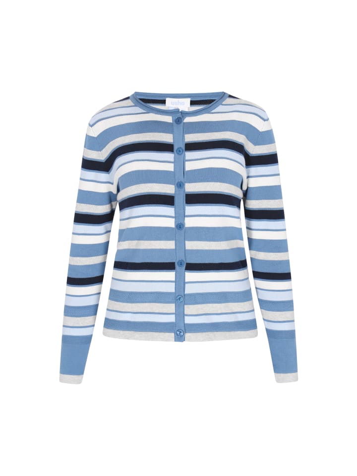 

Женский кардиган синего цвета с разноцветными вставками usha BLUE LABEL