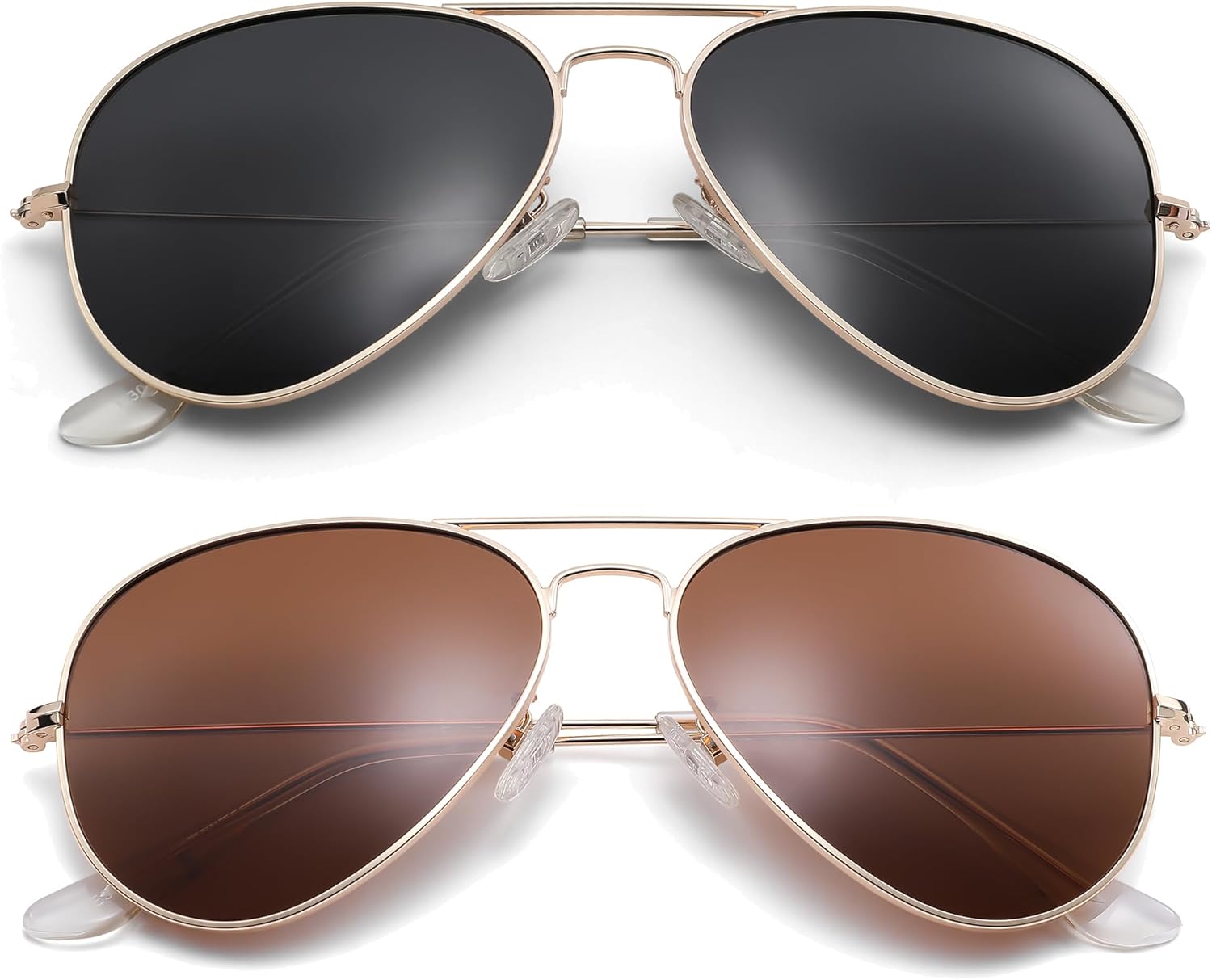 

Солнцезащитные очки Pro Acme Aviator для мужчин и женщин, классические поляризованные, с защитой от УФ-излучения UV400, (2 Pairs New) Gold Frame/Black Lens + Gold Frame/Brown Lens