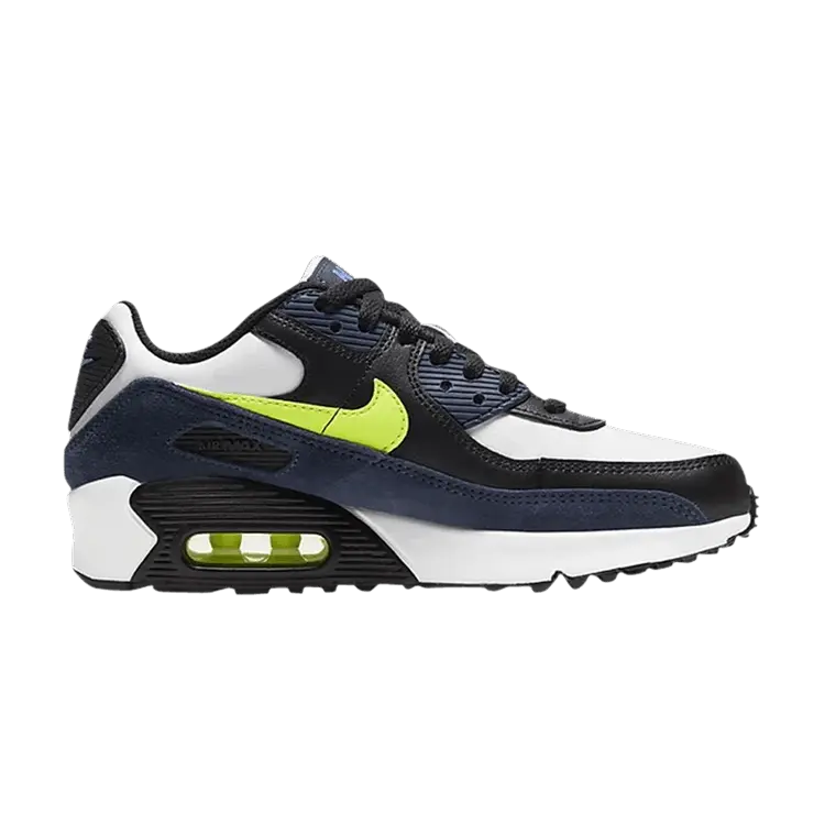

Кроссовки Nike Air Max 90 Leather GS 'Midnight Navy Volt', синий