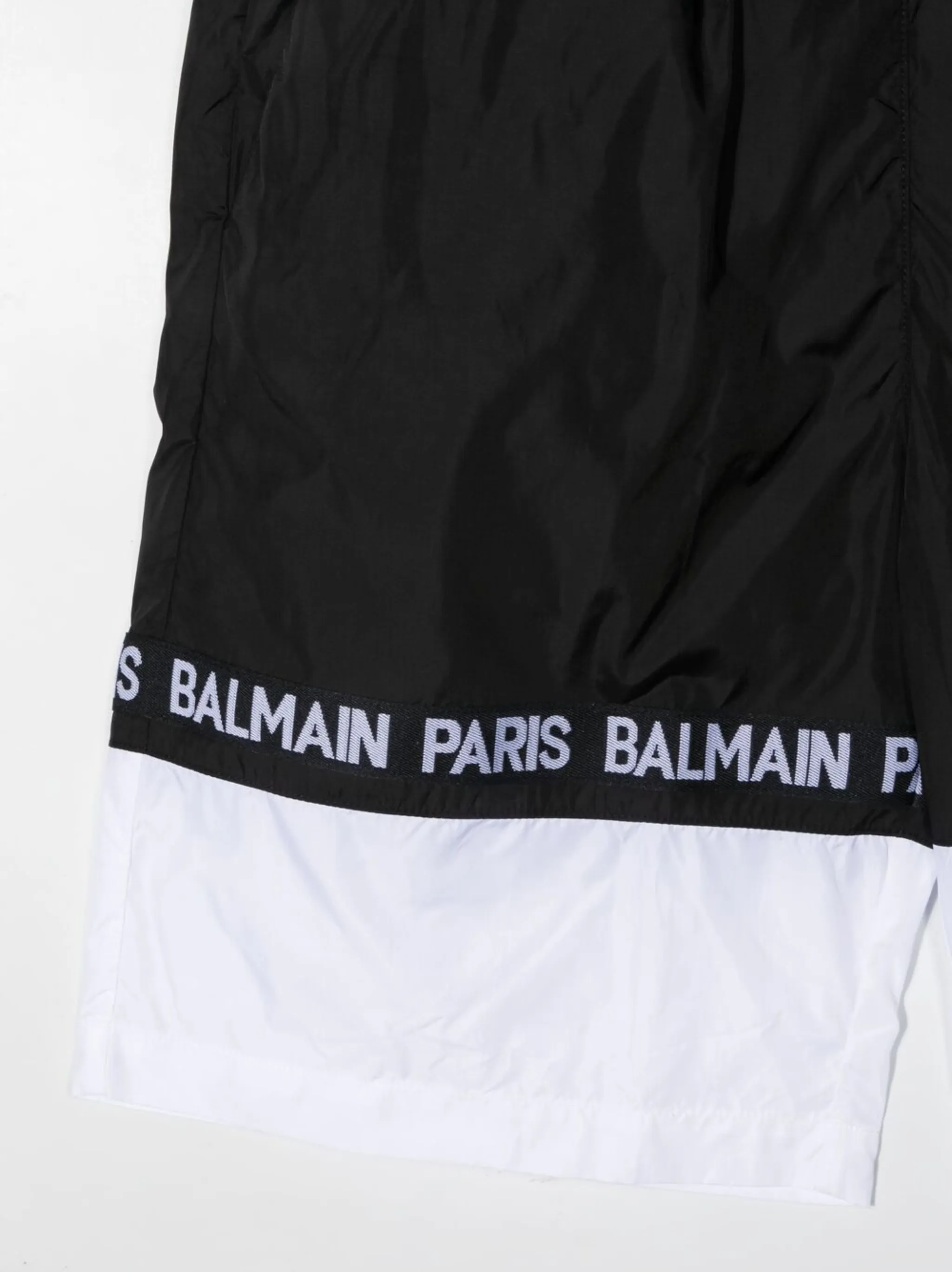 Плавки-шорты в стиле колор-блок с логотипом Balmain Kids, черный — фото 3