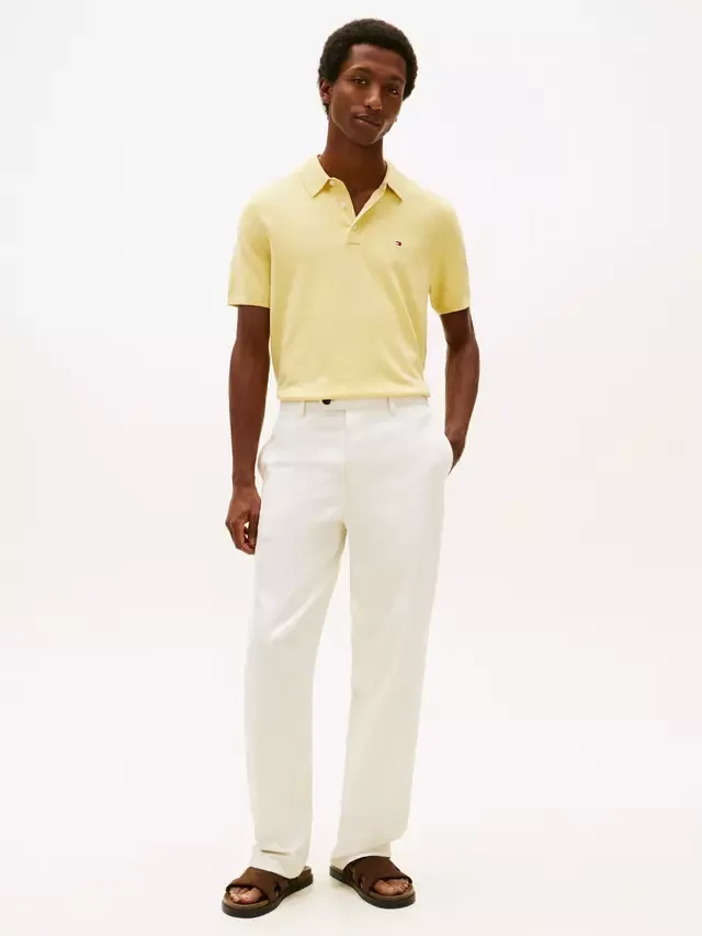 Рубашка-поло из чесаного хлопка, стандартного кроя, с коротким рукавом Tommy Hilfiger, Light Yellow — фото 2