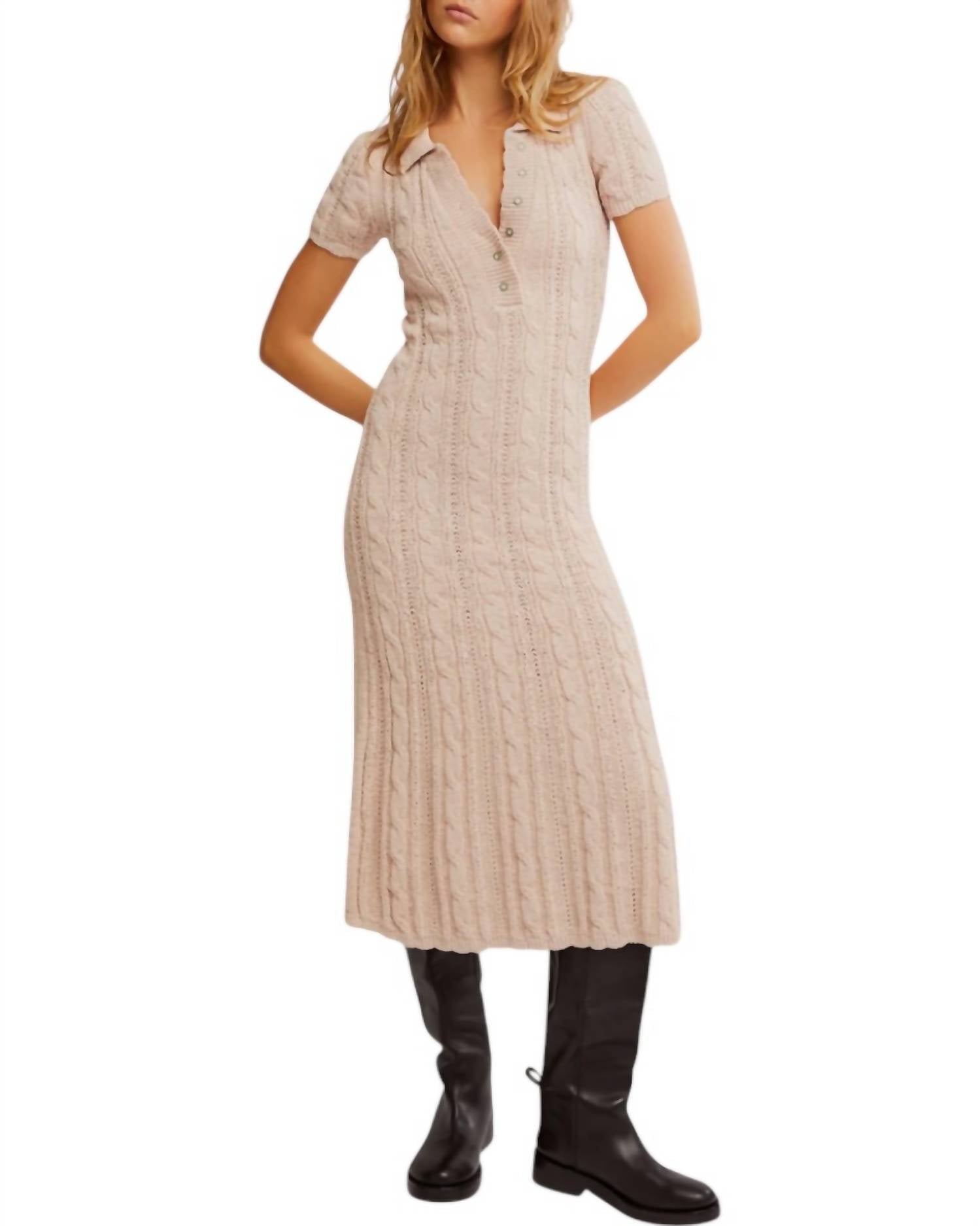 

Платье Amory миди песочного цвета Free People, Sand Dollar