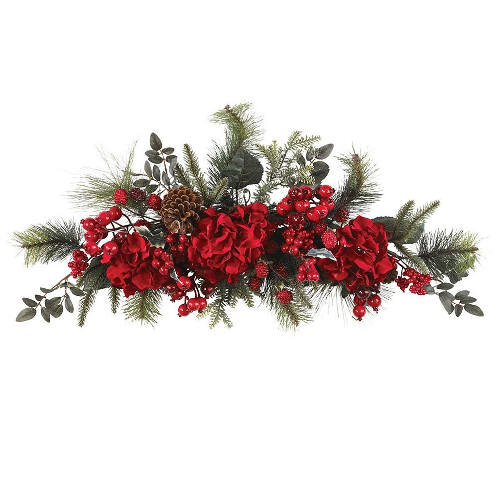

почти натуральная гортензия Holiday Swag Nearly Natural, красный