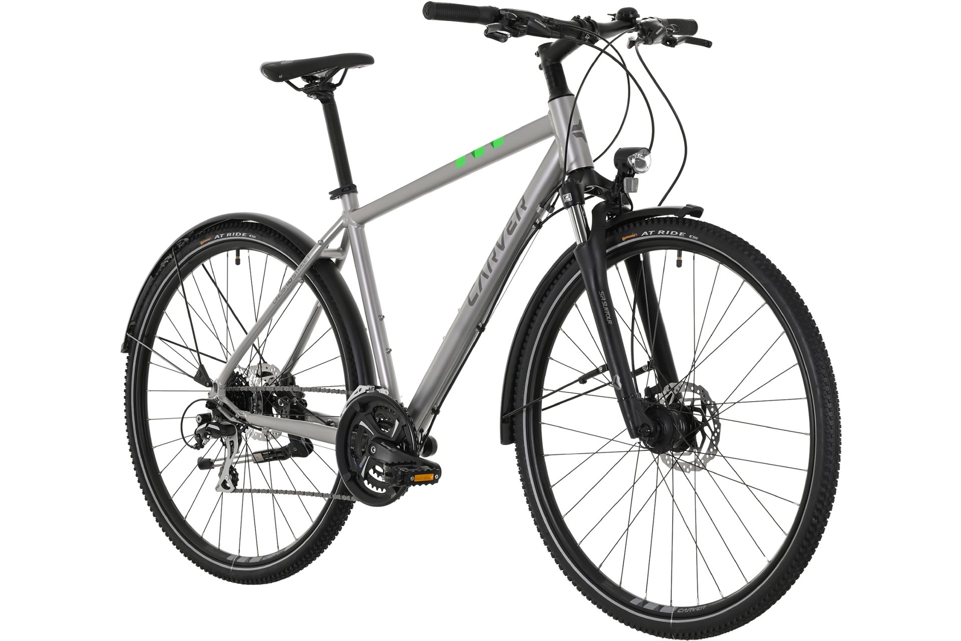 Кроссовый велосипед Carver Cinos Street 110 - 28 дюймов - Diamant - 2024, цвет Grau|midgrey anthracite neongreen — фото 2