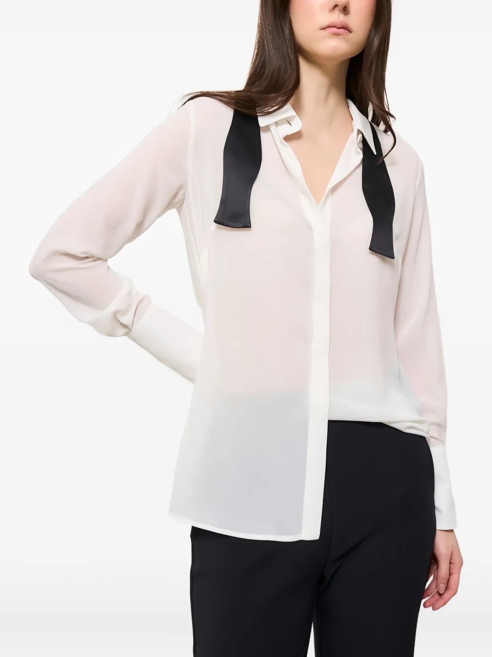 

Рубашка с открытой спиной и бантом Elisabetta Franchi, белый