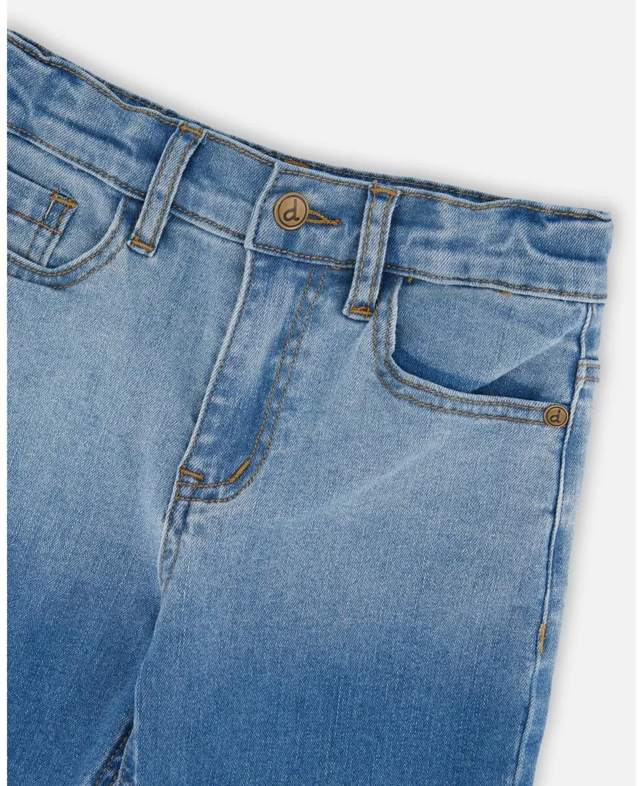 Deux par Deux Джинсы Big Boys Stretch Jean Bermuda, градиент от серого к синему — фото 4