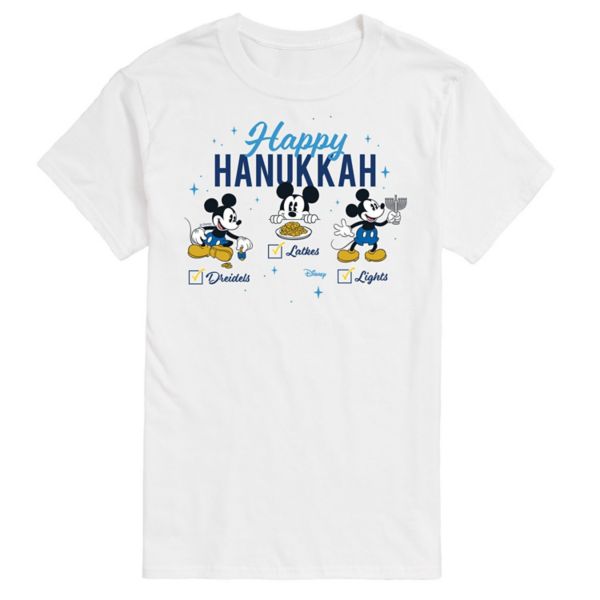 

Футболка с рисунком Микки Мауса и надписью «Счастливой Хануки» Disney, белый