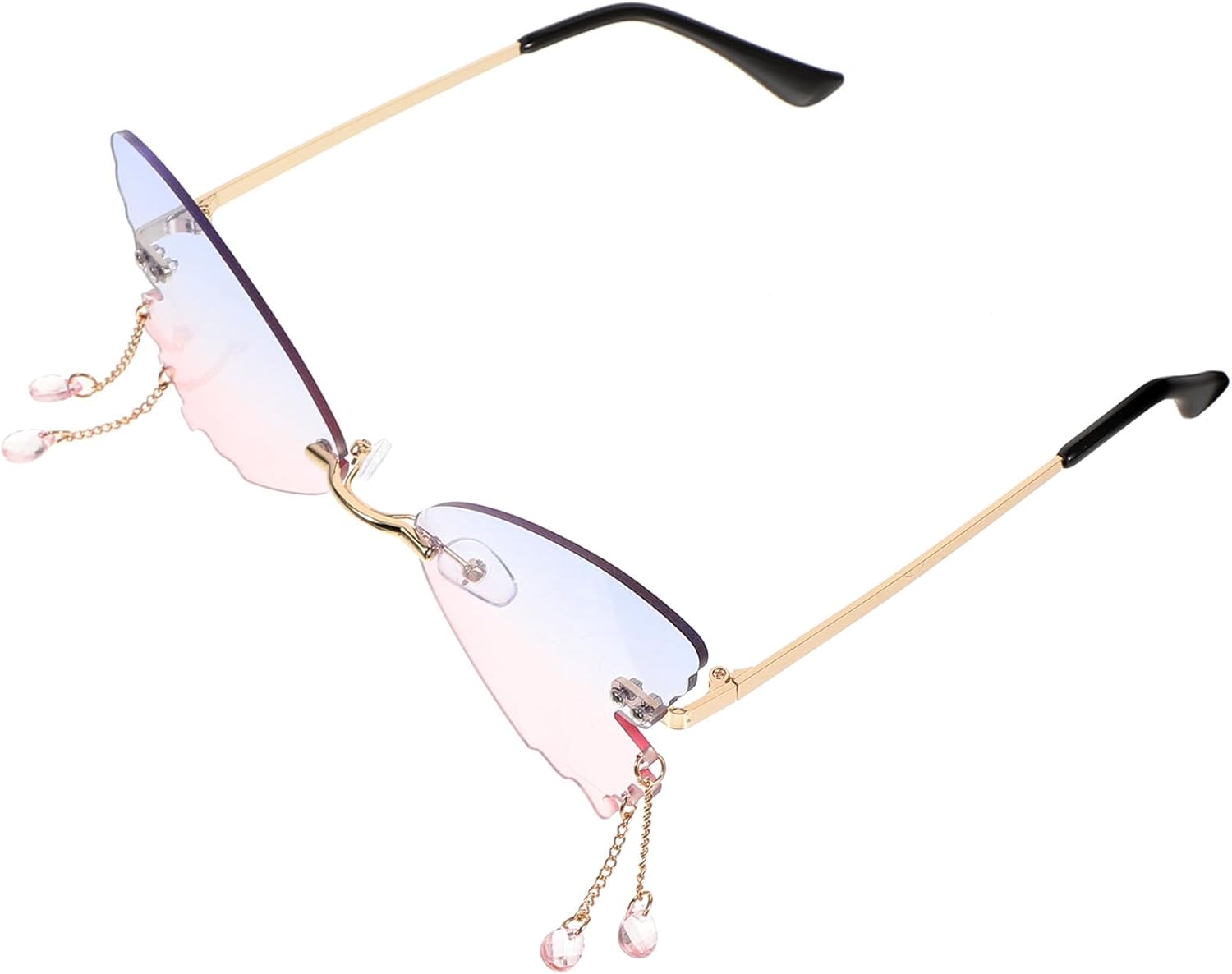 

Женские солнцезащитные очки NOLITOY Butterfly без оправы, модные очки без оправы с сине-розовыми линзами, легкие очки с защитой от УФ-излучения для пляжных вечеринок, Assorted Color