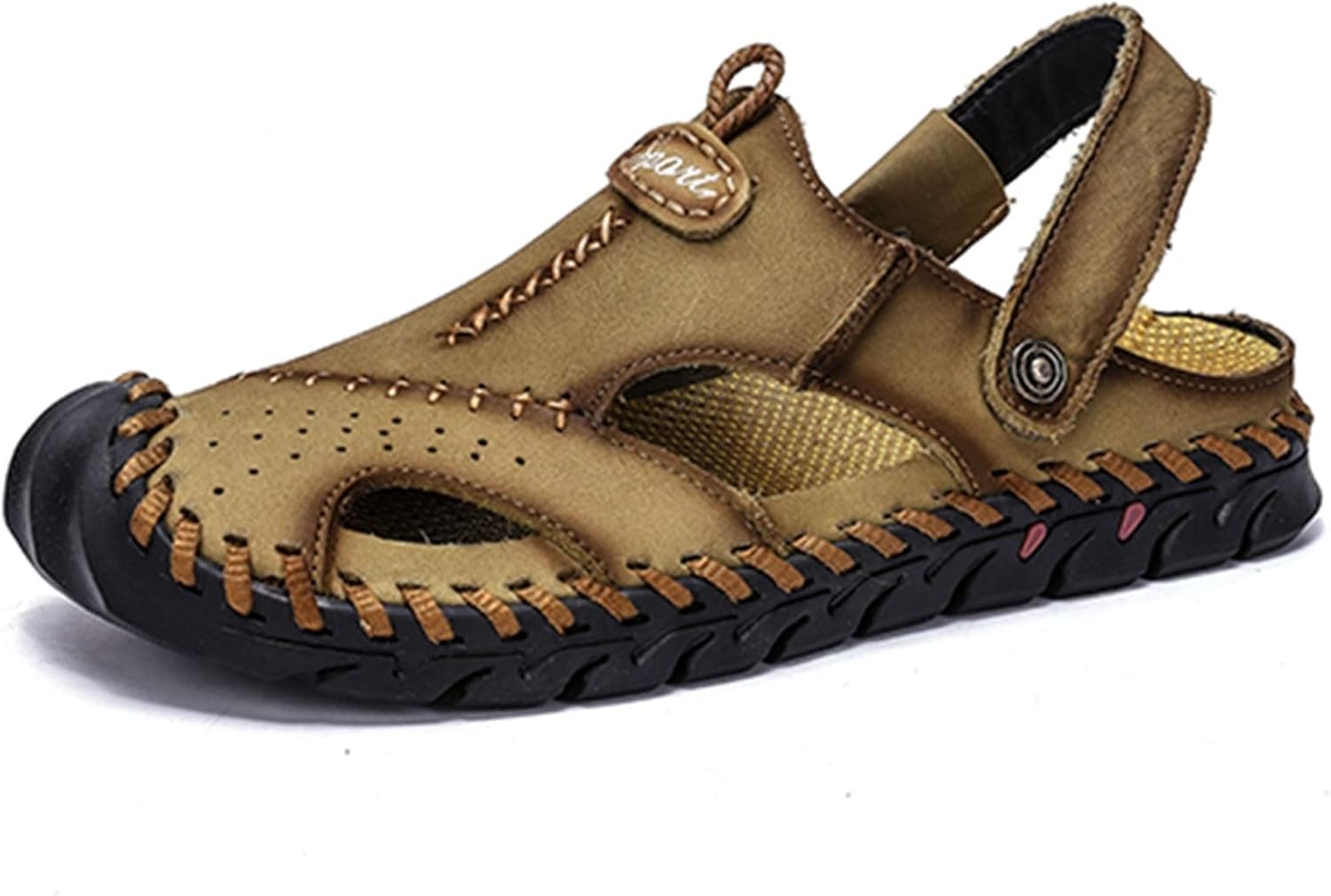 

Мужские летние открытые сандалии ChicWind с закрытым носком для рыбалки и отдыха на пляже, регулируемые, хаки