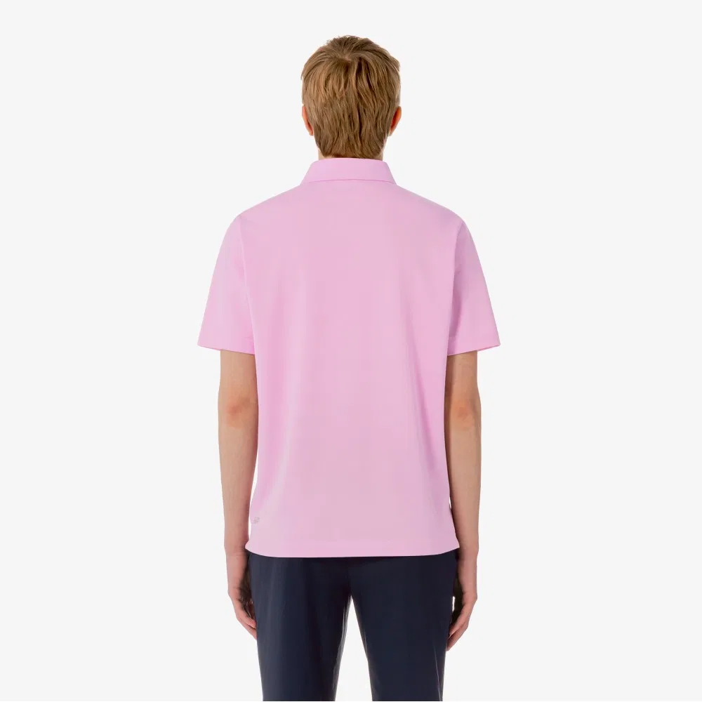Мужская базовая футболка-поло Lacoste, розовая — фото 3