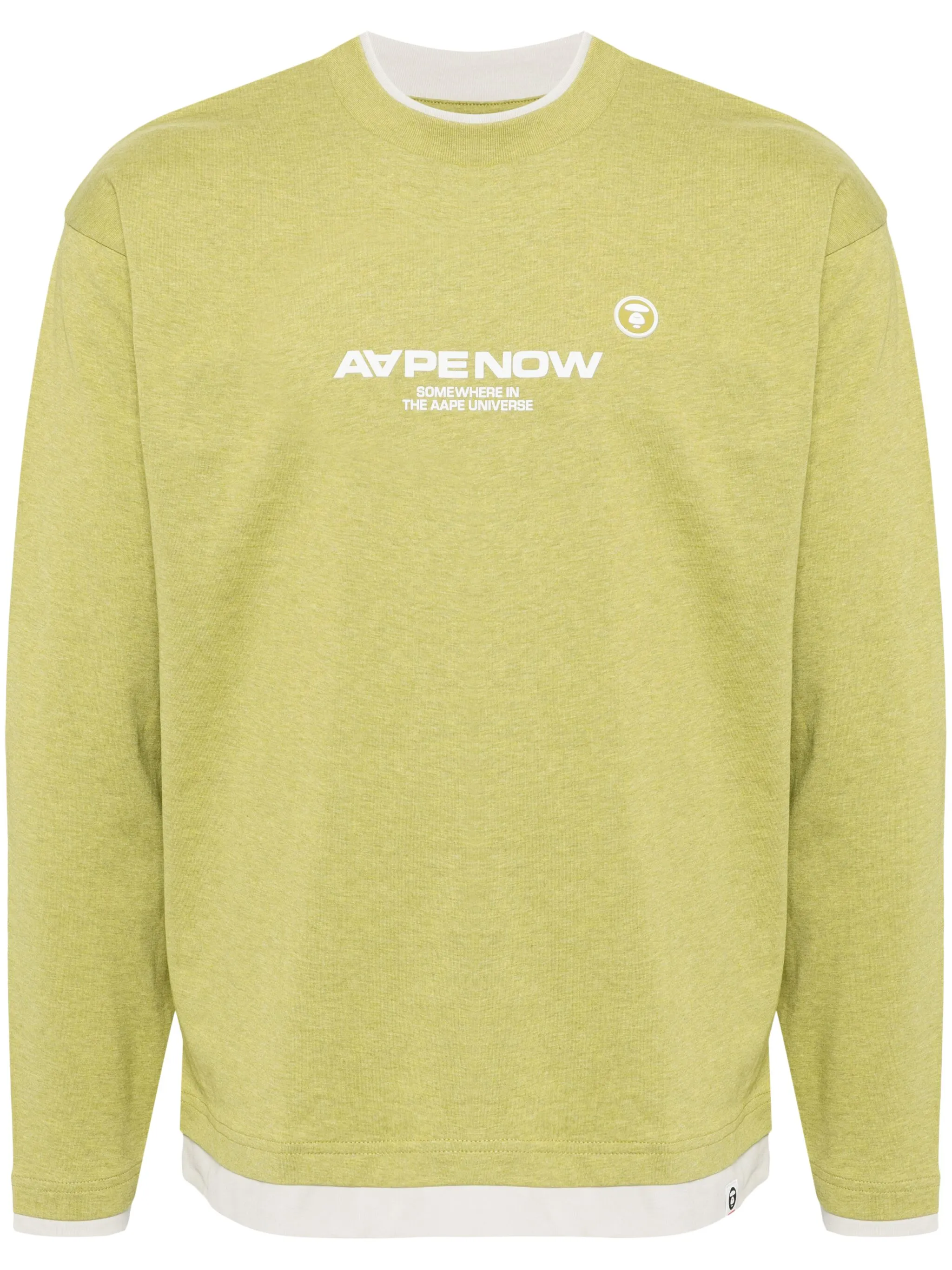 

Футболка Moonface с длинными рукавами и вышивкой Aape By A Bathing Ape, зеленый