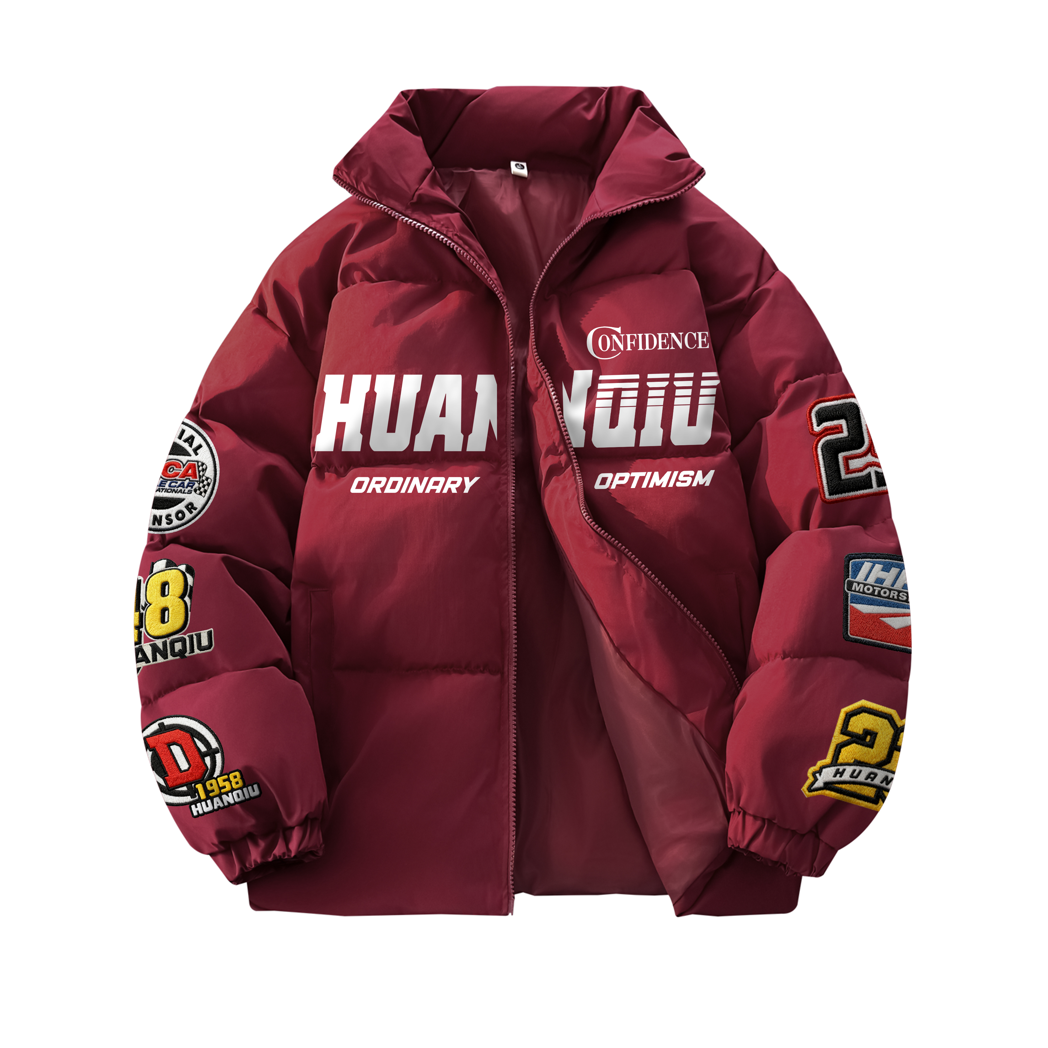 

Пуховик Unisex Stand Collar Moderate Padded HUANQIU, maroon