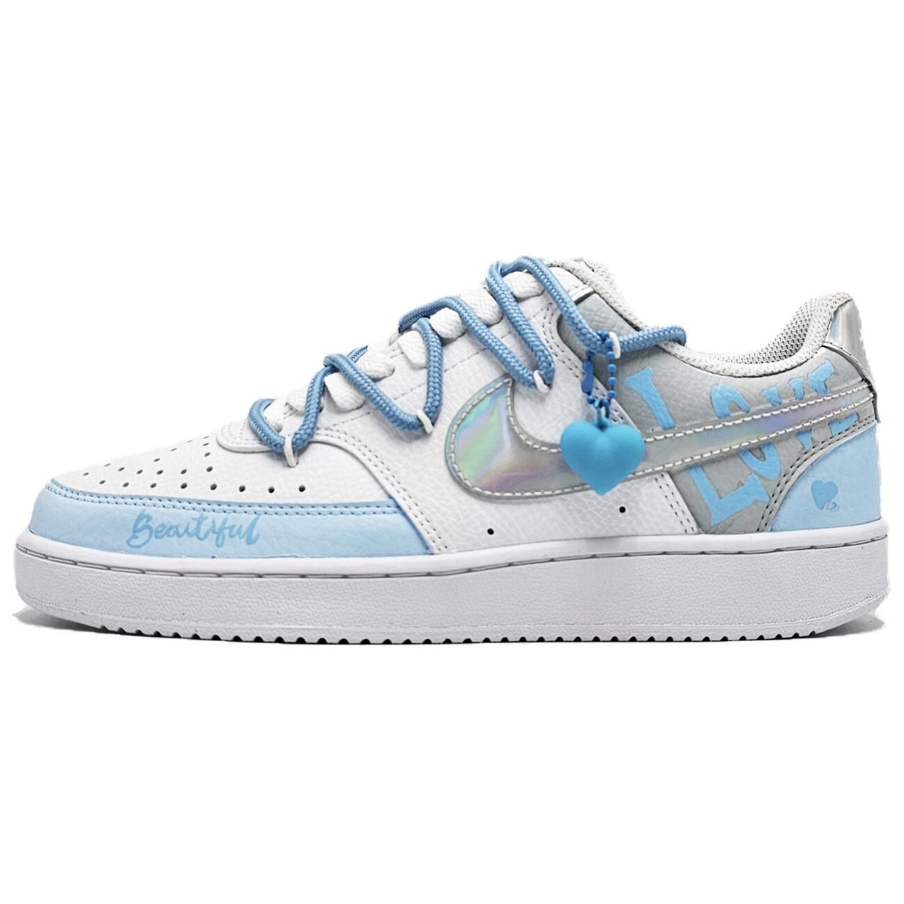 

Кроссовки Nike Court Vision 1 Skateboarding Shoes Women's Low-top Light Blue, белый