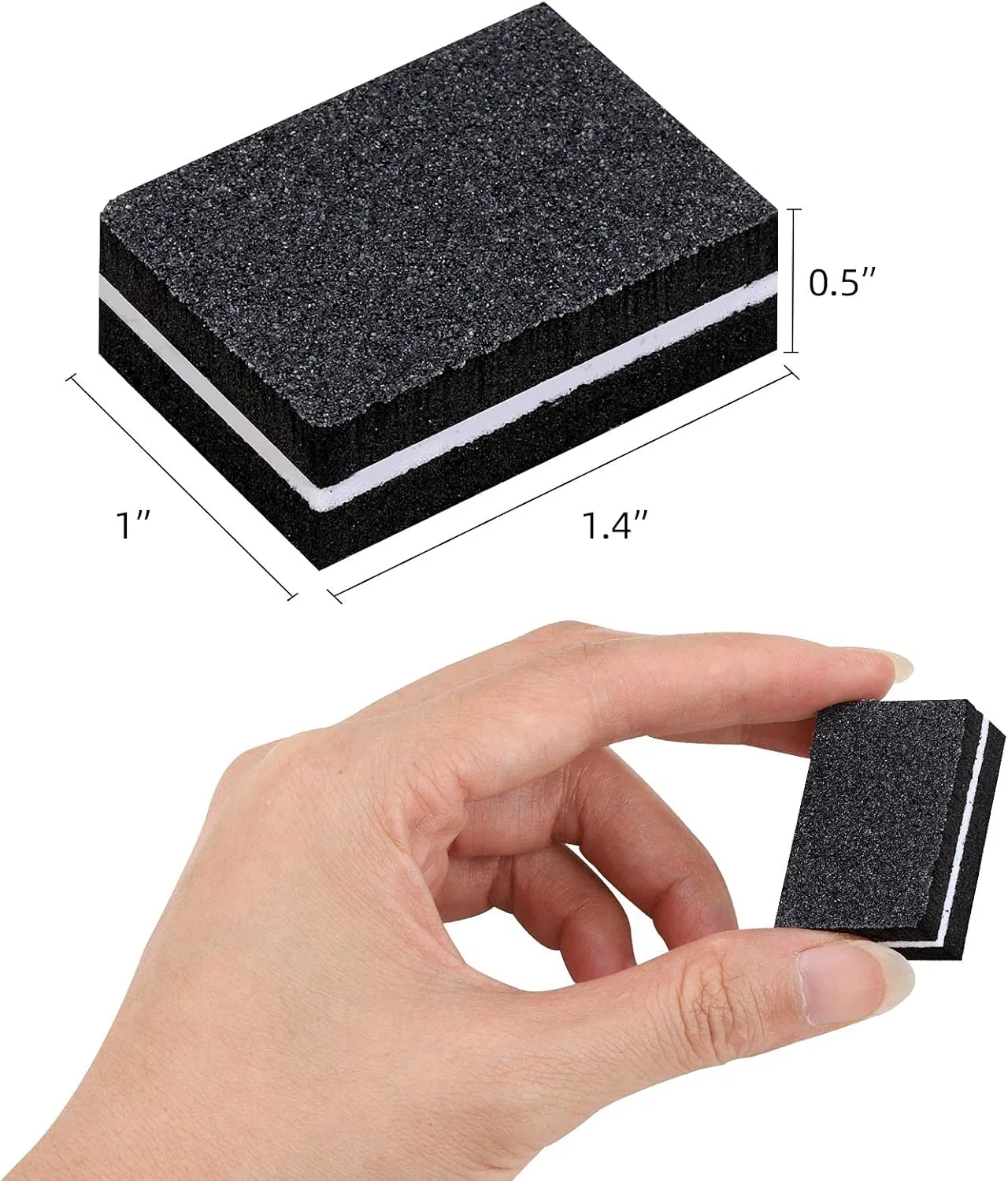 Мини-бафы для ногтей 180/100 грит, 100 шт. Acdesign — фото 2