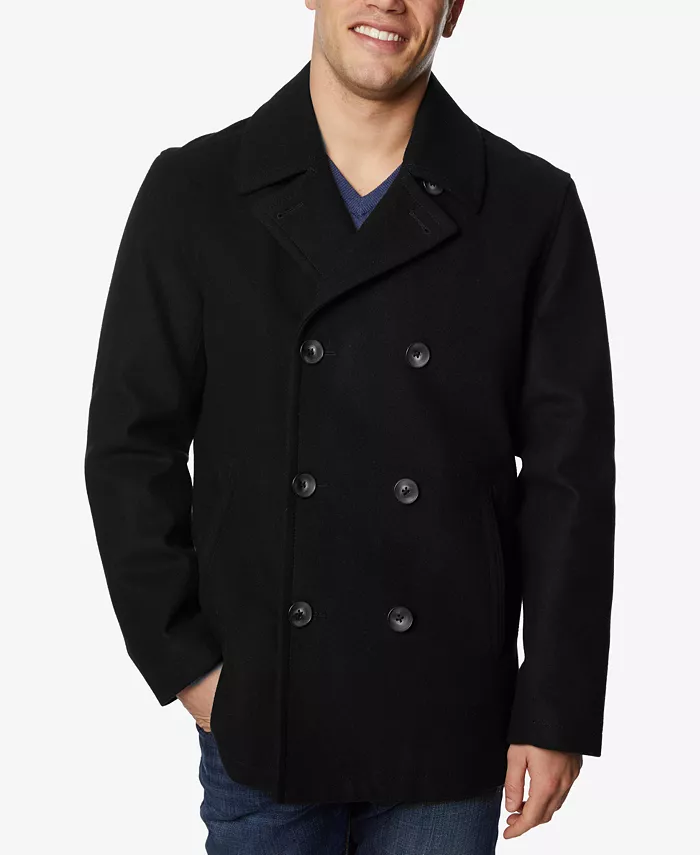 

Мужское пальто на трех пуговицах pea coat Nautica, черный