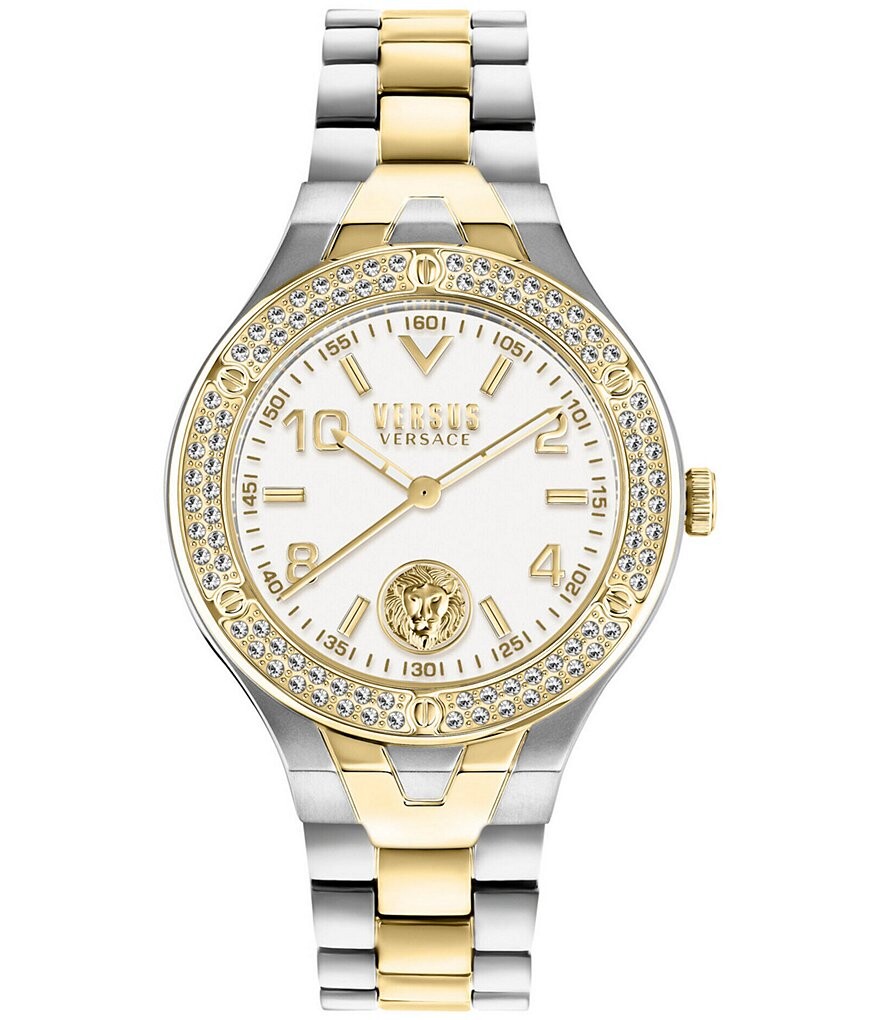 

Versace Versus Versace Женские аналоговые двухцветные часы Vittoria Crystal с браслетом из нержавеющей стали, мультиколор