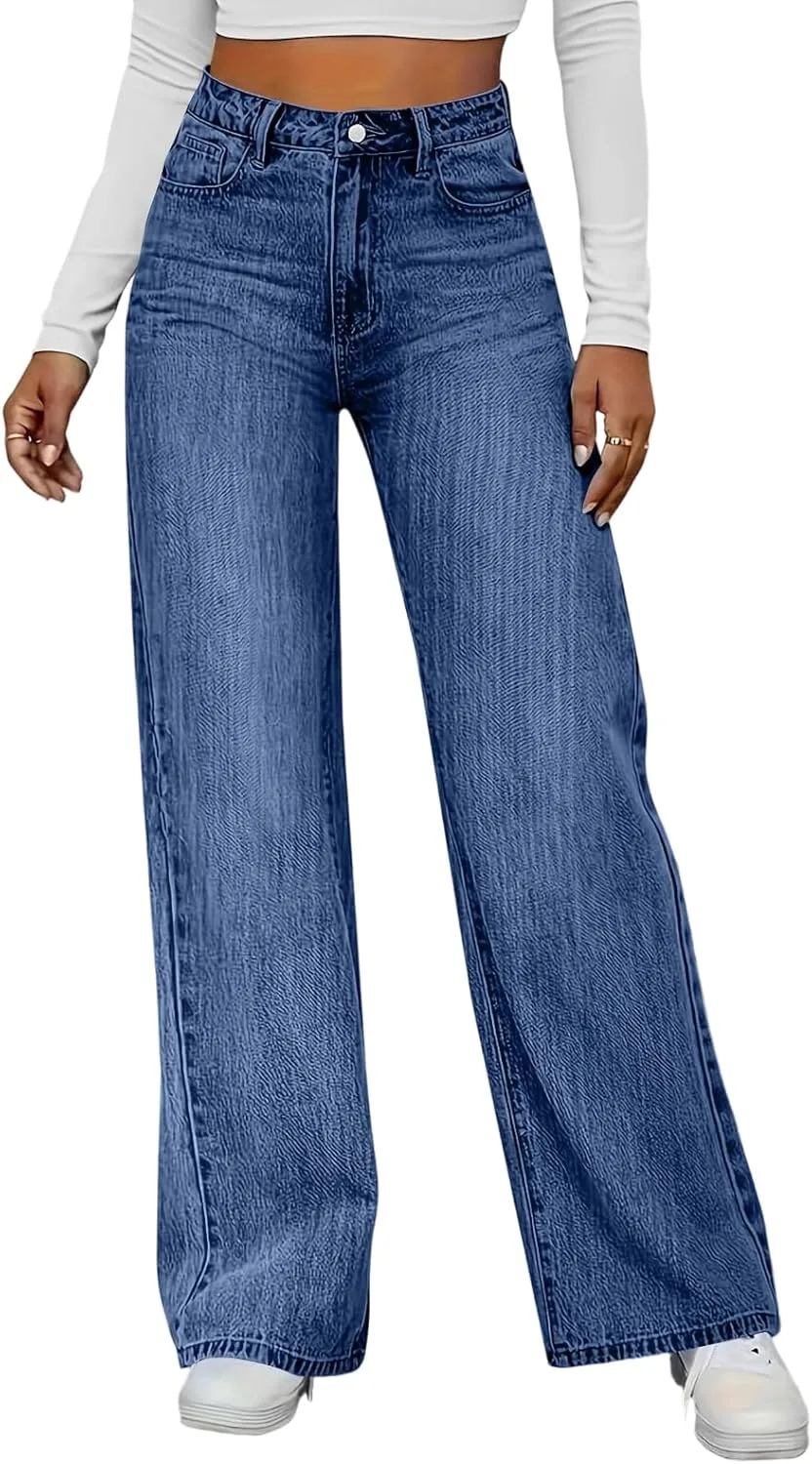 

Женские джинсы Wide Leg с высокой посадкой, прямые, эластичные
