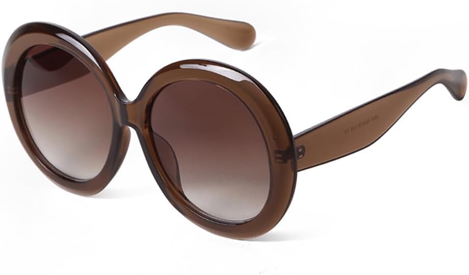 

Большие круглые солнцезащитные очки для женщин и мужчин, увеличенные солнцезащитные очки с градиентными линзами, коричневые очки, защита от ультрафиолета UV400 для женщин VFDHN, C14