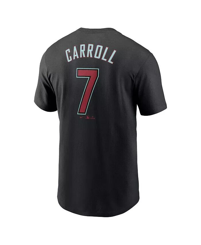 Мужская футболка Corbin Carroll Black Arizona Diamondbacks 2024 Fuse с именем и номером Nike, черный — фото 3