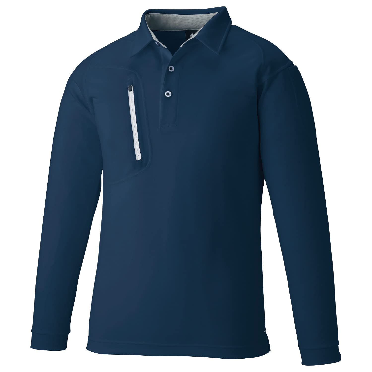 

Рубашка-поло Oguraya с длинными рукавами и карманом на молнии, модель 3675, темно-синяя, размер 5L, серия KNG 3675-01-5L Kokuraya