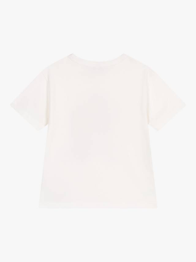 Детская хлопчатобумажная футболка с графическим логотипом Petit Bateau, цвет Marshmallow — фото 2
