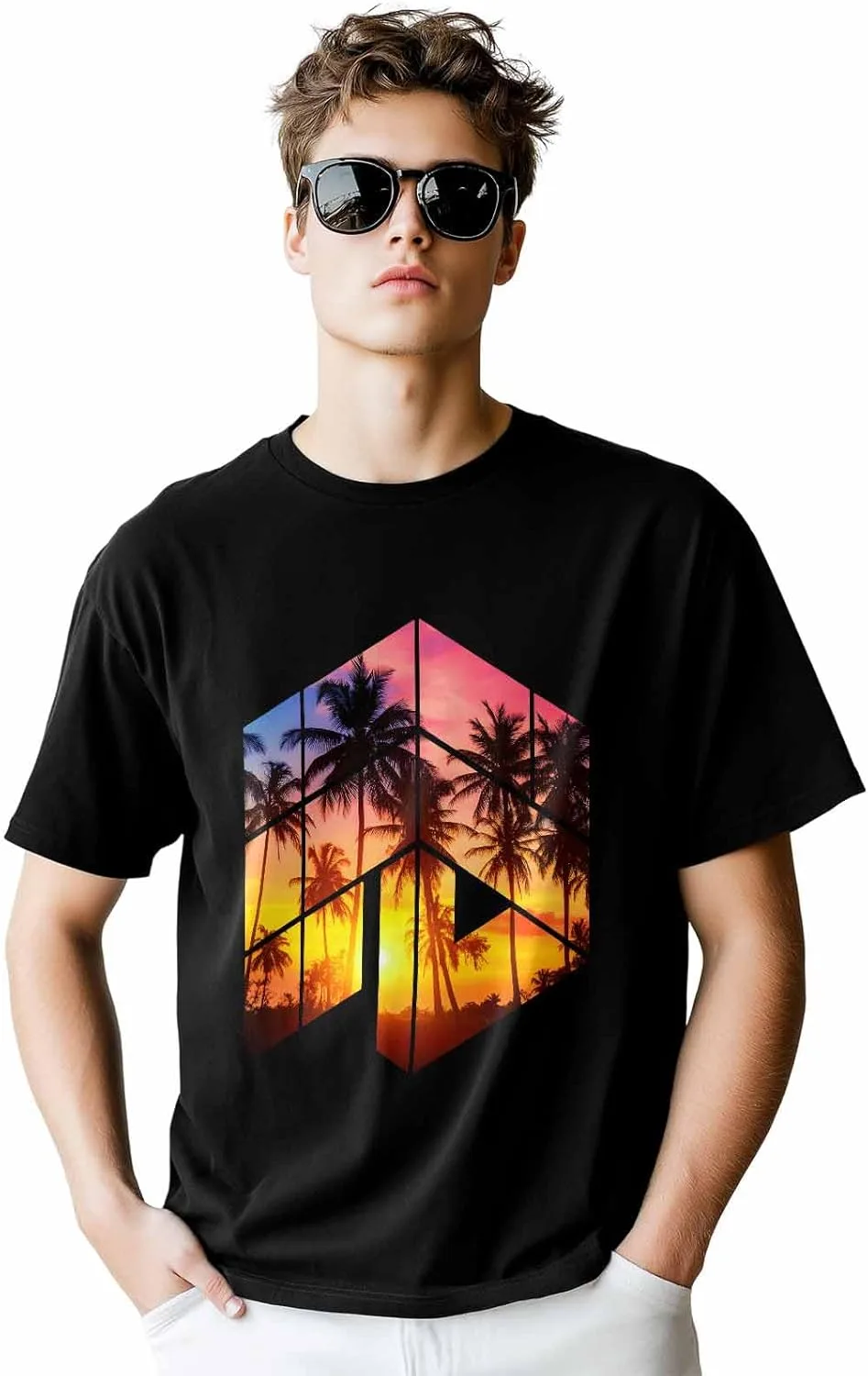 

Мужская футболка Tree Nightfall с принтом, хлопок, короткий рукав CosyBright