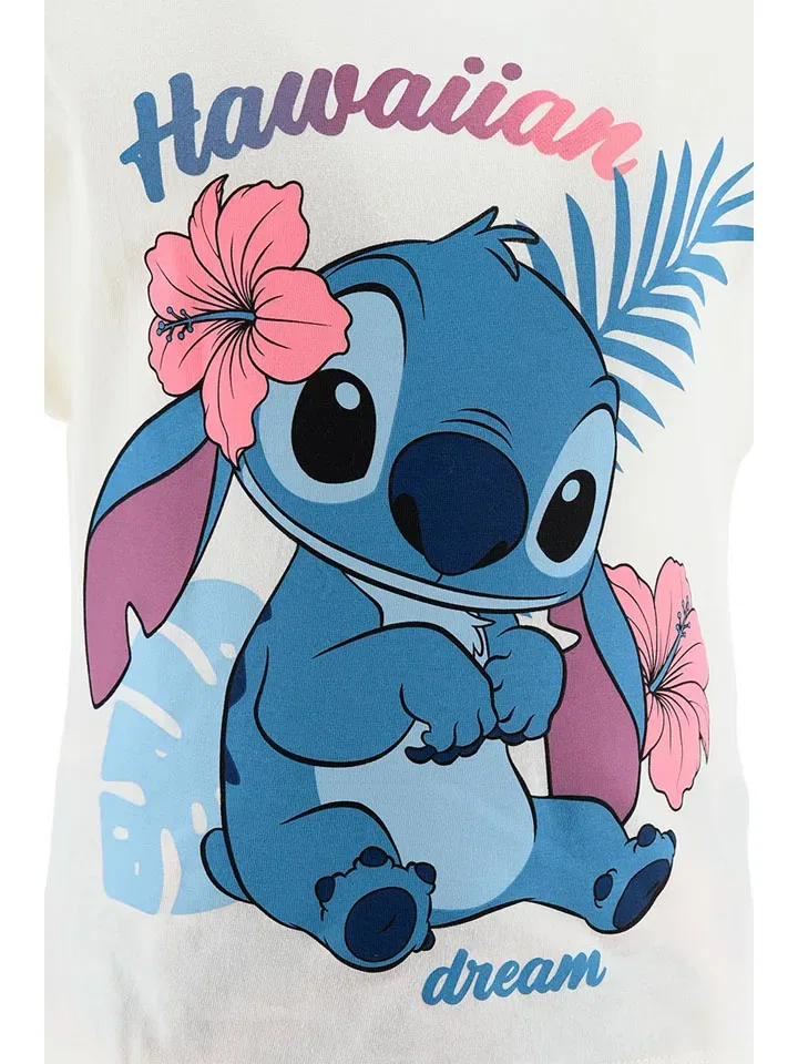 Пижама детская из хлопка Lilo & Stitch, кремово-розовая — фото 3