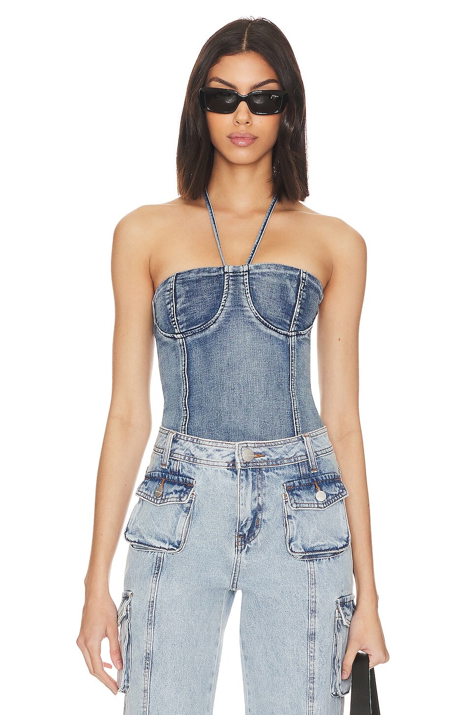 

Топ superdown Sydney Halter, цвет Dark Blue Wash