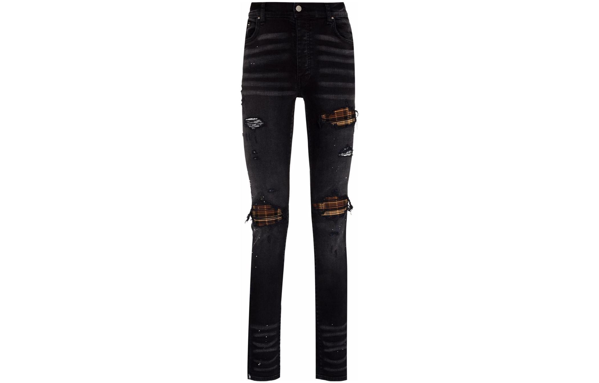 

MX1 Пледовые Скинни Джинсы AMIRI, Черный