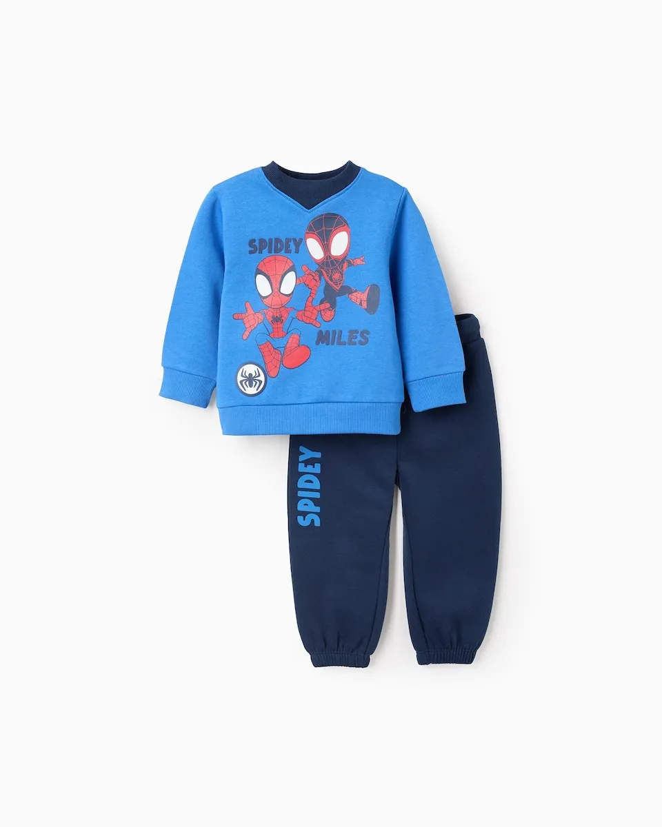 

Детский спортивный комплект из 100% хлопка с начесом с принтом Спайди Zippy, синий