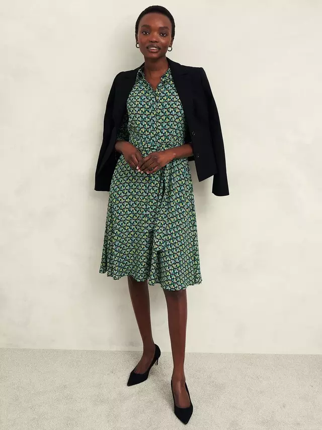 

Платье Hobbs Alex Geometric Shirt, цвет green/multi