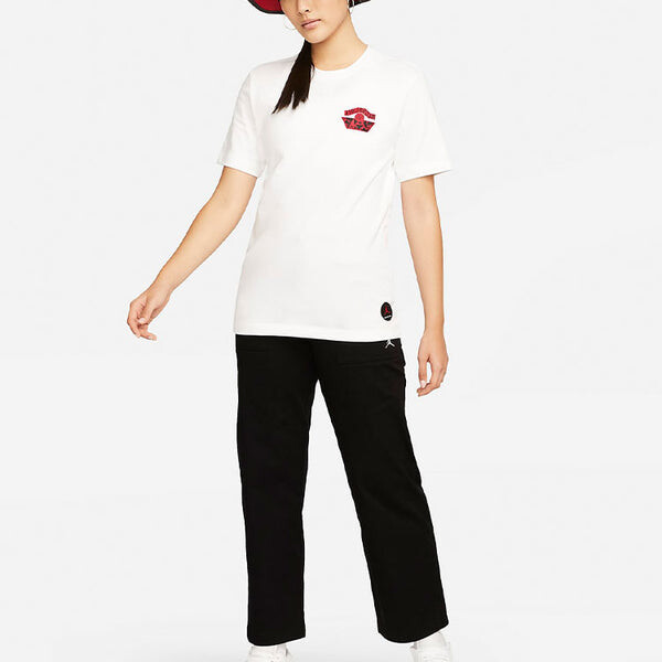 Рубашка (WMNS) Jordan x Nina Chanel Abney T-shirt 'White', белый — фото 3