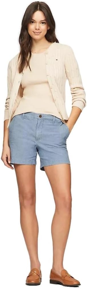 Женская футболка с полосатым логотипом Tommy Hilfiger, Beige Heather. — фото 2