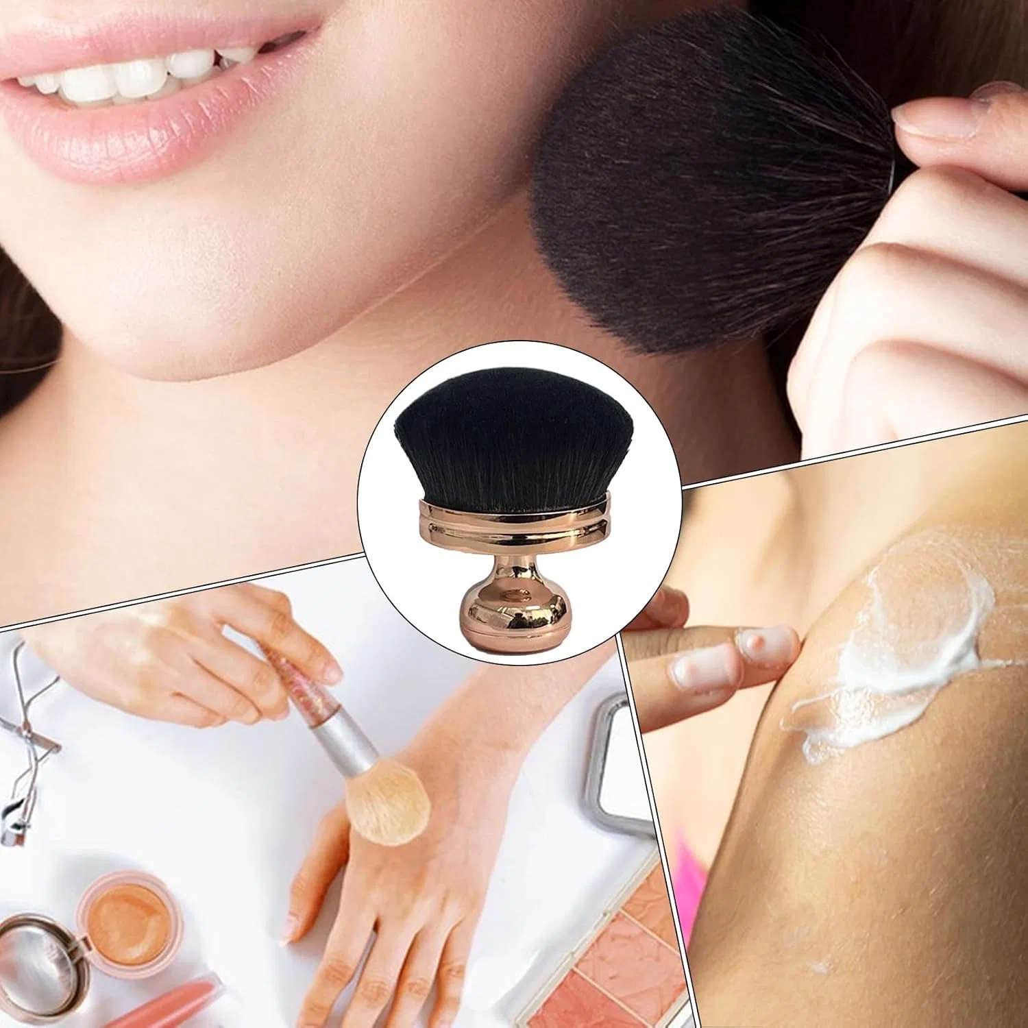 Кисть для бронзера и автозагара, розовое золото — фото 4