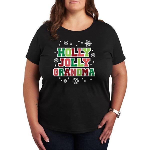 

Футболка с новогодним принтом Holly Jolly Grandma Plus size Licensed Character, Black
