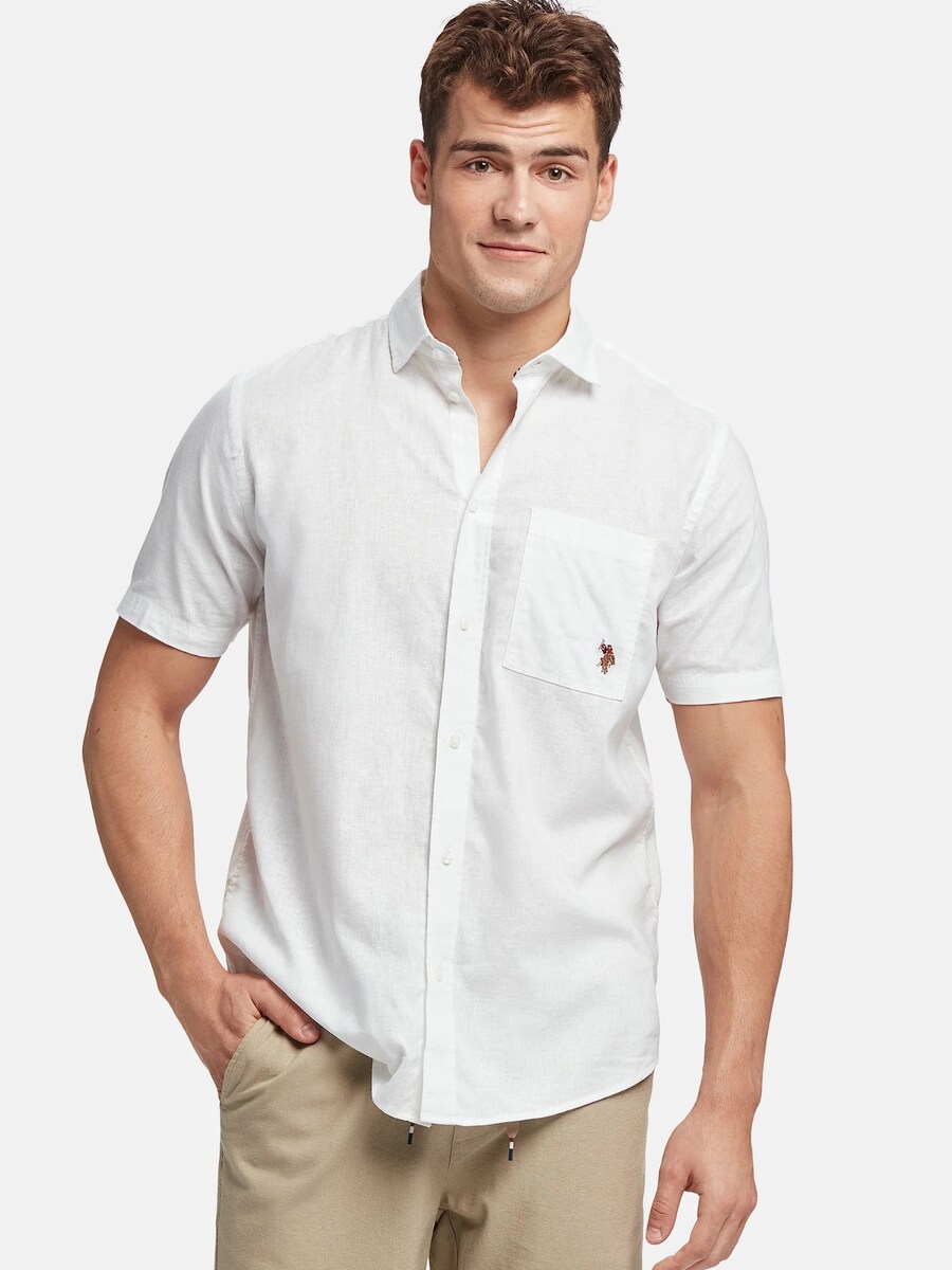 Рубашка на пуговицах классического кроя U.S. POLO ASSN. Flori, белый — фото 3