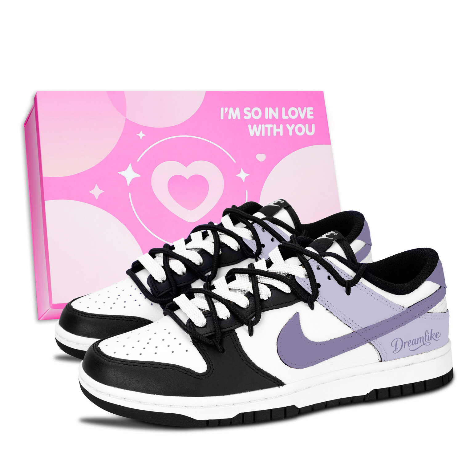

Nike Dunk Black White, Purple Fantasy Soft Trend Abrasion Resistant Low top Skateboard Shoes Unisex Purple