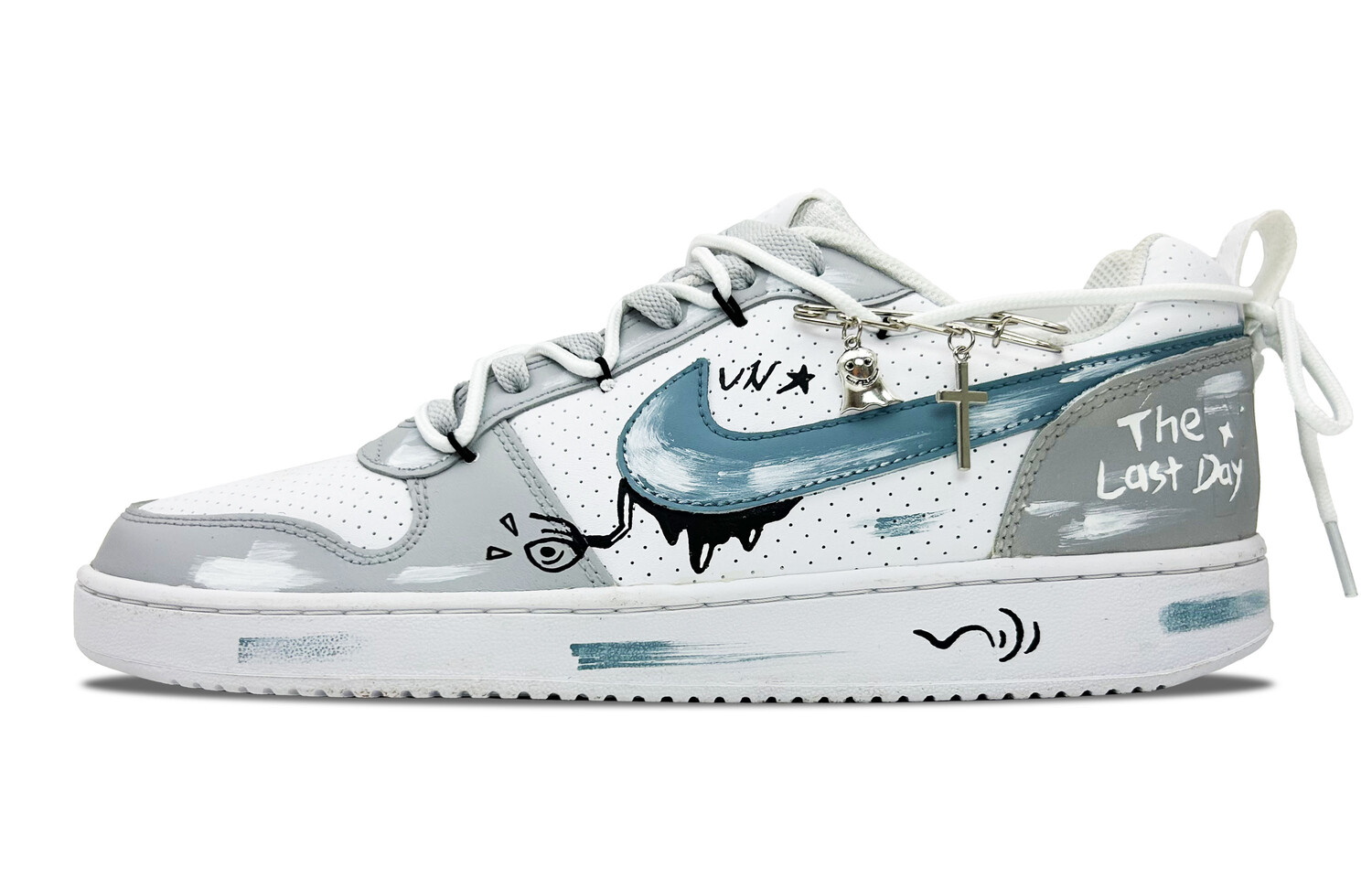 

Кроссовки Nike Court Borough Skateboarding Shoes Men Low-top Grey/Blue, серый/синий