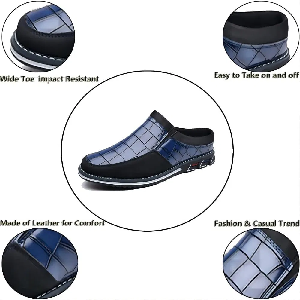 Мокасины Leather Oxford Comfortable Slip-On, Синий Asifn — фото 4