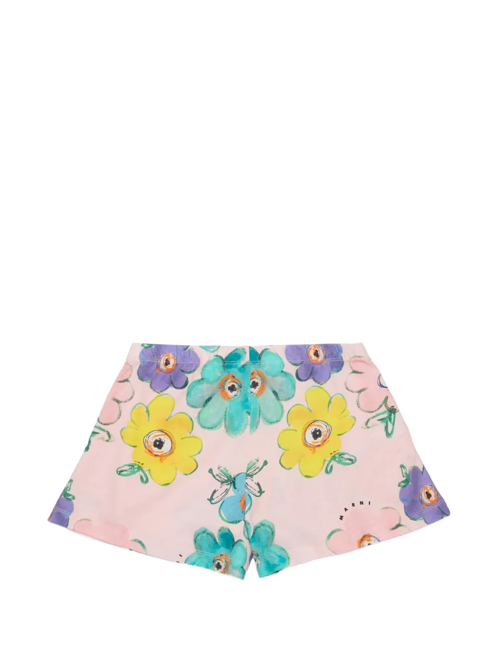 Шорты с цветочным принтом Marni Kids, розовый — фото 2