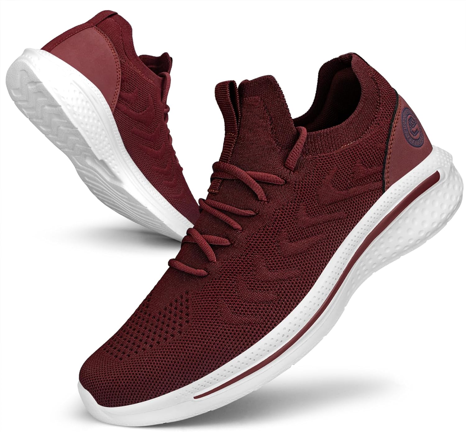 

Кроссовки Pujcs для мужчин, легкие, без шнурков, для бега, ходьбы, работы, тренировок и спорта, бордовый